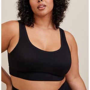 Torrid lightly lined, seamless, rib bralette with a scoopneck